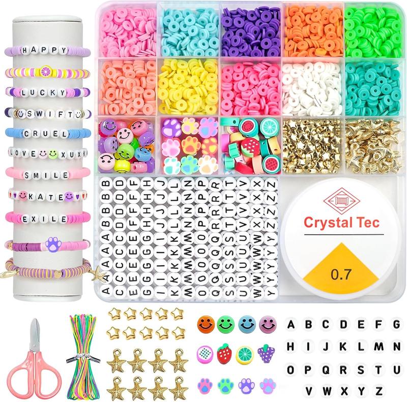 Stocking Stuffers for  - 3000 Clay Beads Bracelet Making Kit - Preppy  Inspired Friendship Bracelets - Christmas Arts and Crafts Gift for Ages 6-12 Girl,Party Favors for