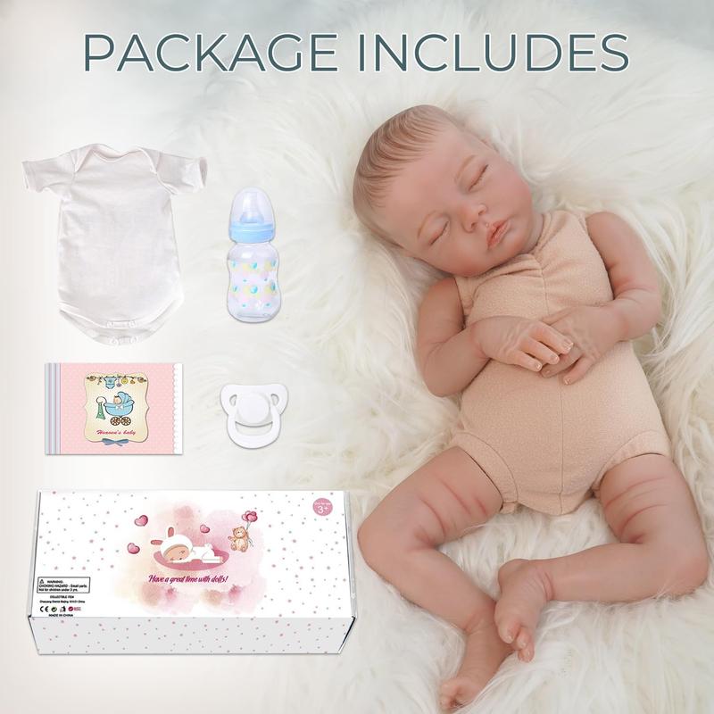 Wooroy Reborn Doll - Birthday Gift,  Realistic Baby Doll, _ 18 inches Mia Doll with Soft Cloth Body and Vinyl Limbs and Head, Perfect Gift for Kids 3+