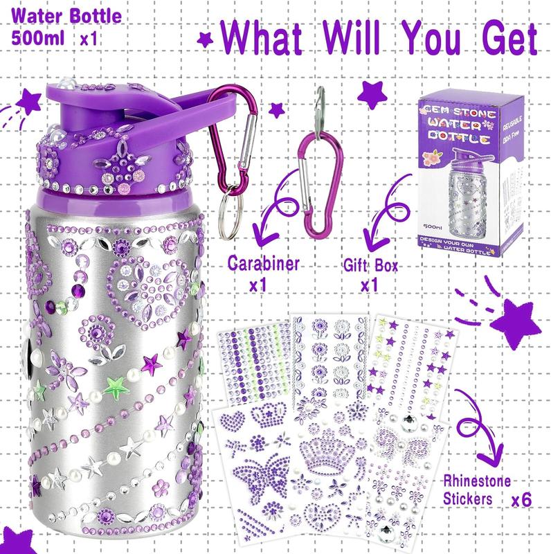 CHRISTMAS Gift for Girls, Decorate Your Own Water Bottle for Girls, DIY Arts and Crafts Kits for Kids, 10 Year Old Girl Birthday Gifts, Crafts for Girls 8-12, 4 Year...