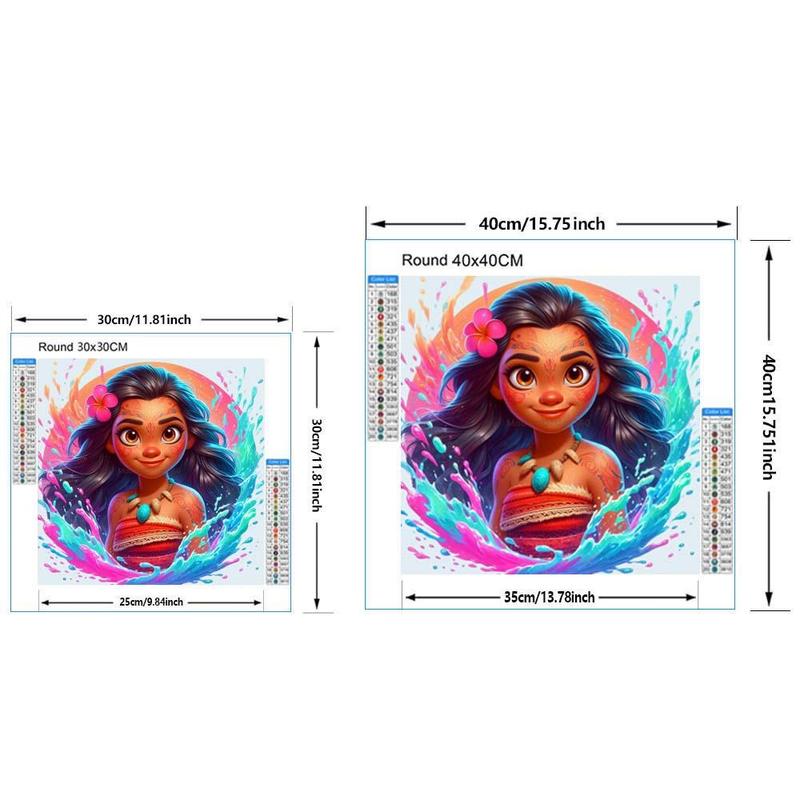 Disney Cartoon Princess Lilo Pattern DIY Diamond Arts Colorful Painting Kit without Frame, 1 Set DIY 5D Diamond Arts Colorful Painting for Bedroom Home Wall Decor