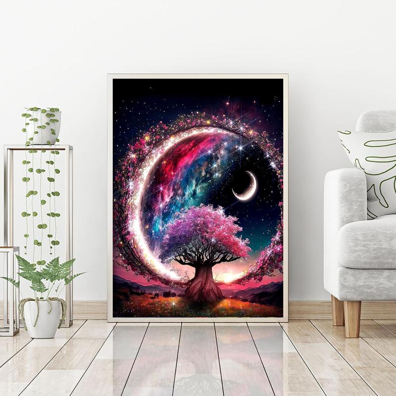 Diamond Painting Kits for Adults,5D Full Round Drill Diamond Art,Moon Tree of Life Diamond Painting Crystal Rhinestone Embroidery Craft Kits for Home Wall Decor Gifts 20x16inch