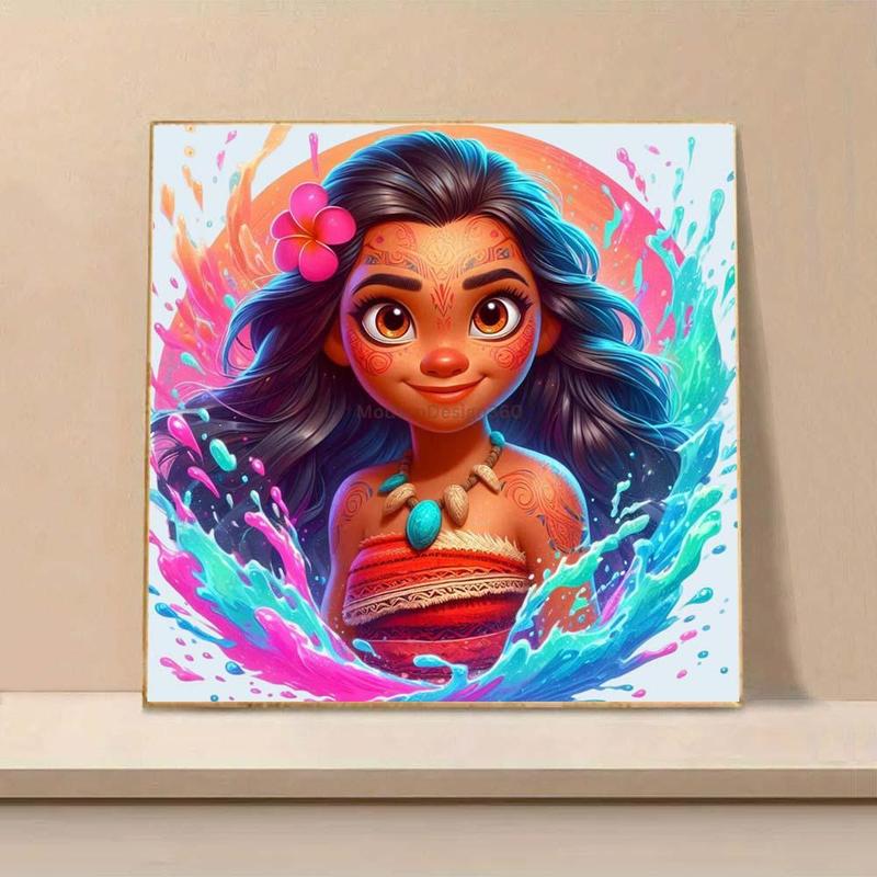 Disney Cartoon Princess Lilo Pattern DIY Diamond Arts Colorful Painting Kit without Frame, 1 Set DIY 5D Diamond Arts Colorful Painting for Bedroom Home Wall Decor