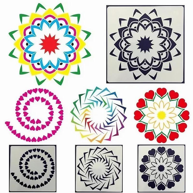 Mandala Pattern Painting Stencil, 36pcs set DIY Decorative Painting Template, Wall Painting Template for Wood Tile Fabric