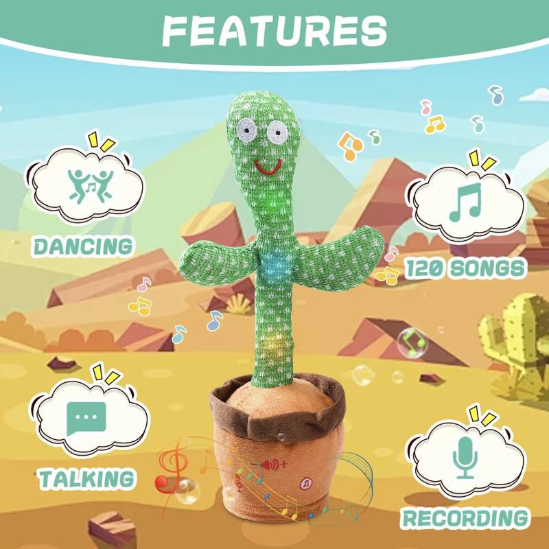 Dancing Cactus, Colorful Glowing Talking Cactus Toy, Repeating What You Say Cactus Toys Cactus Plush Eletronic Toys Funny Creative Toy,dog toys plain universal