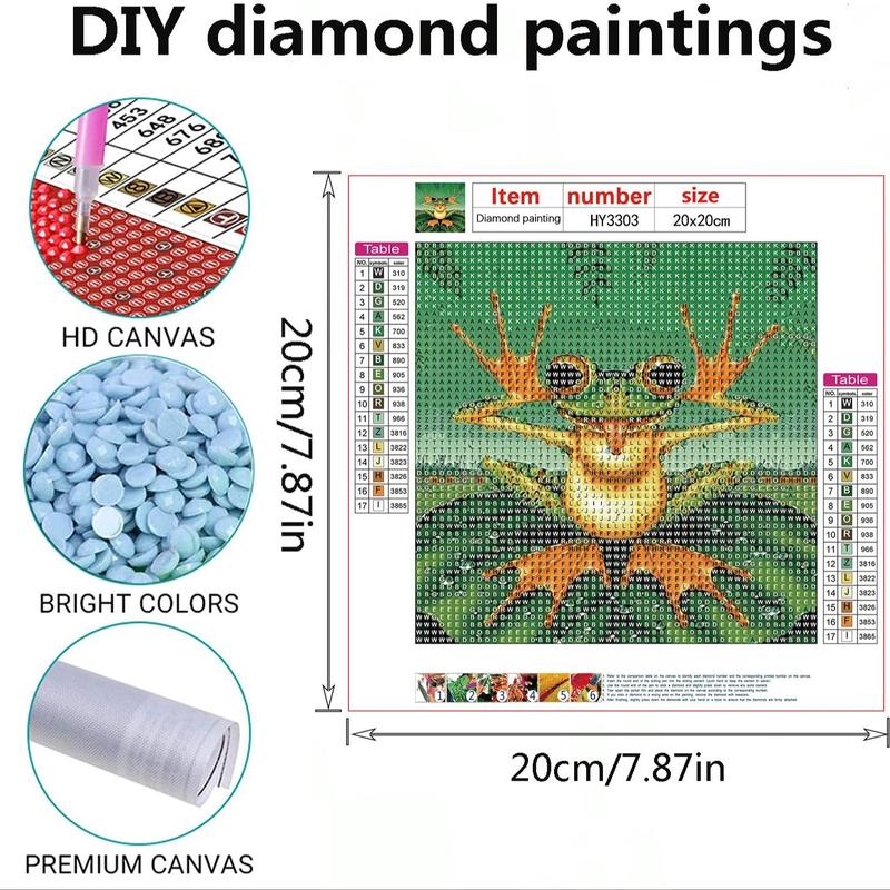 Frog Pattern DIY Diamond Painting Kit Without Frame, Decorative Diamond Art Paint Picture for Beginner, Home Decor