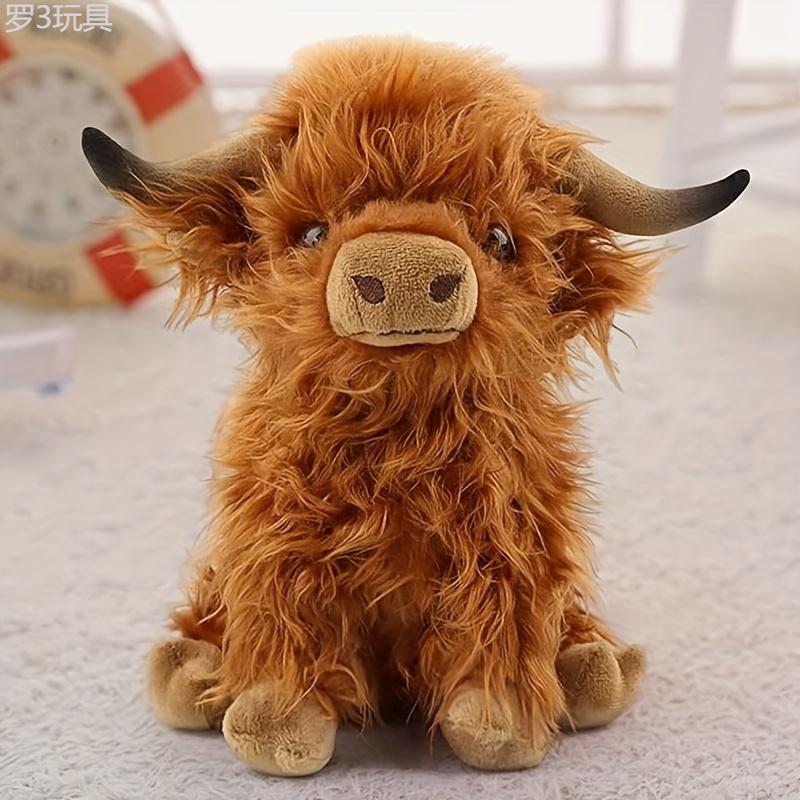 Cuddly Highland Cattle Plush Toy - Soft, Durable Polyester Companion for All Ages, Ideal Gift for Holidays & Birthdays Cow Decorations