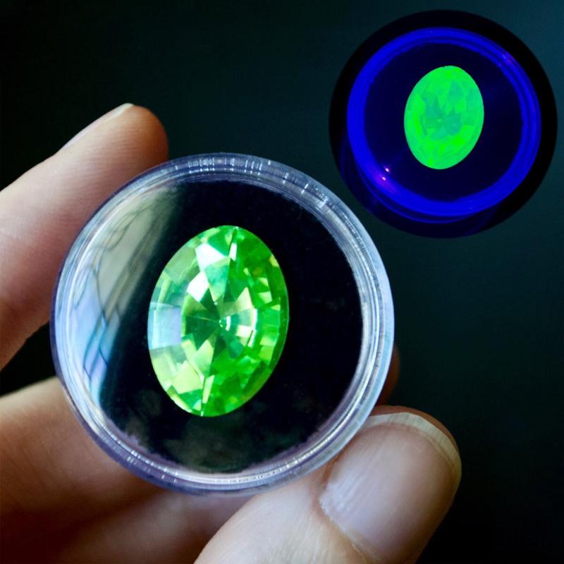 18mm x 13mm UV Reactive Uranium Glass Oval Rivoli Rhinestone