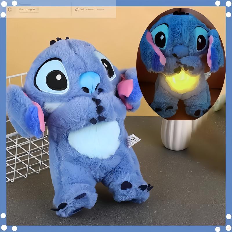 2024 St-it-ch Plush Toys and Plush Toys with Lights and Soothing Music for Kids Soft Cute Night Light Companion Stress Relief Toy