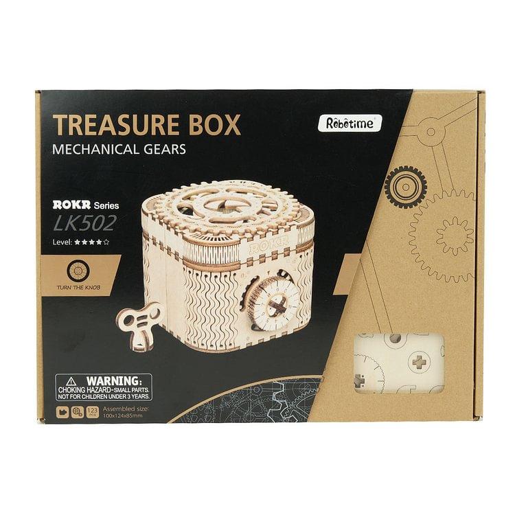 ROKR 3D Wooden Puzzle Mechanical Treasure Box Model DIY Brain Teaser Projects for Adult Kid Age 14+