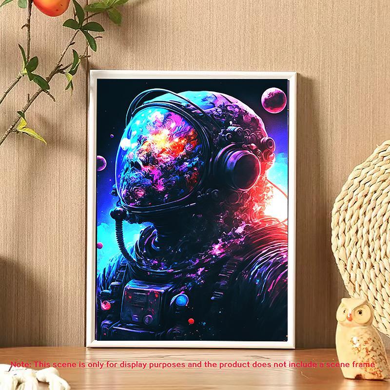 Astronaut Pattern Diamond Arts Colorful Painting Kit without Frame, 5D Diamond Arts Crafts Kit, Wall Art Decorations for Living Room Bedroom