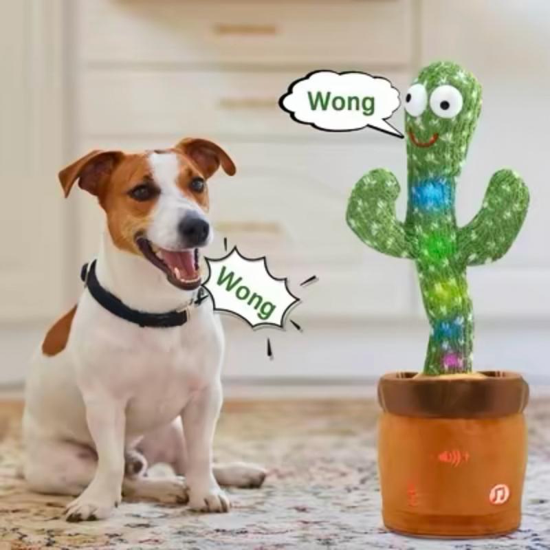 Dancing Cactus, Colorful Glowing Talking Cactus Toy, Repeating What You Say Cactus Toys Cactus Plush Eletronic Toys Funny Creative Toy,dog toys plain universal