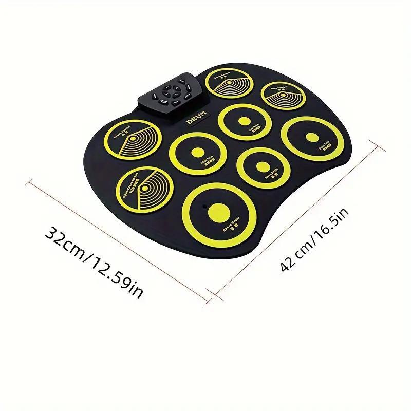 Electronic Drum Pad, Portable Drum Training Pad without Drumsticks, Desktop Drum Practice Tool, Musical Instrument Accessories for Beginners, Entertainment Party Performance