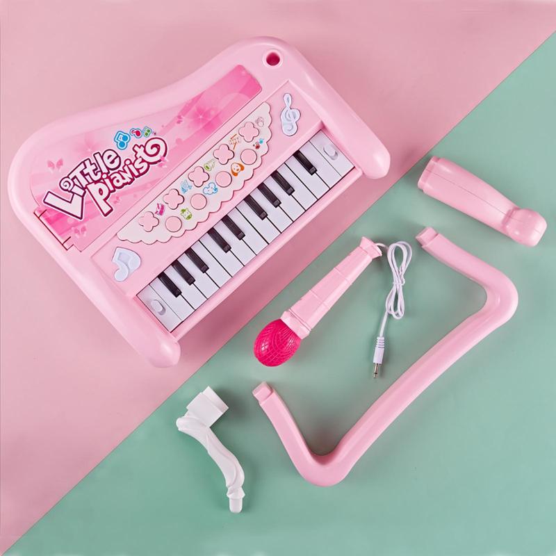 22 Key Musical Keyboard Toy with Microphone, 1 Count Piano Toy for Gift, Early Education Musical Instrument Toy, Christmas Gift