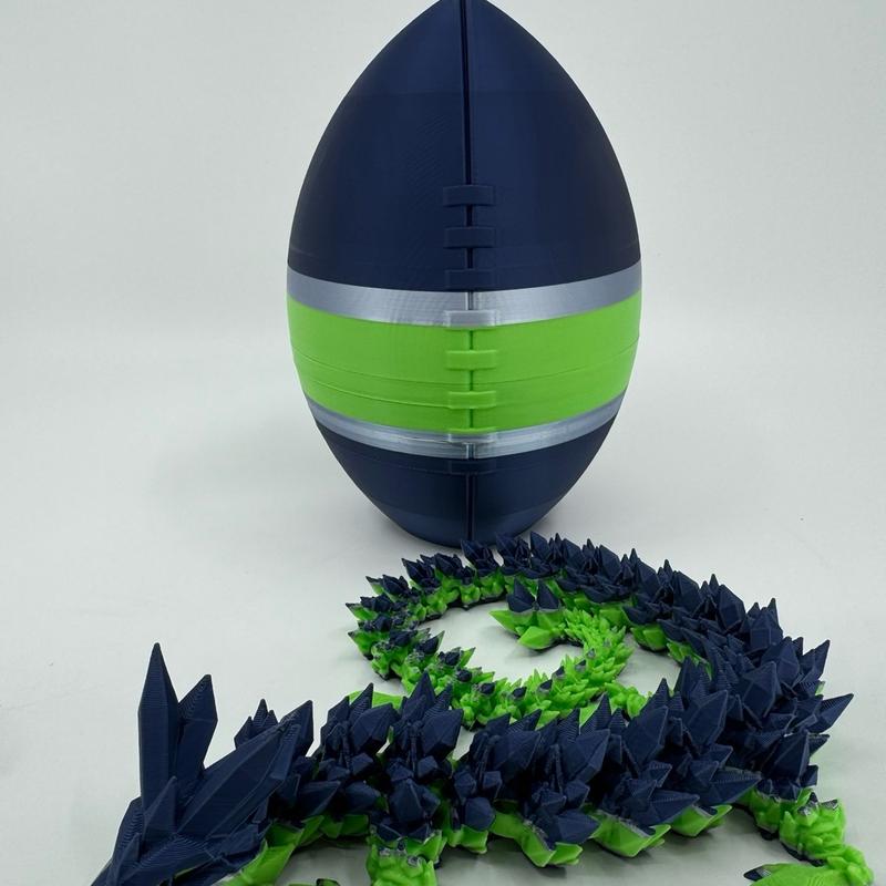 Football Egg and Dragon Combo 3D Printed Football Team Inspired animal statue creative animal