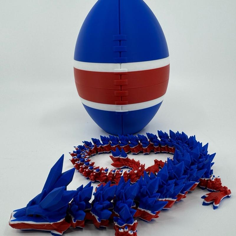 Football Egg and Dragon Combo 3D Printed Football Team Inspired animal statue creative animal