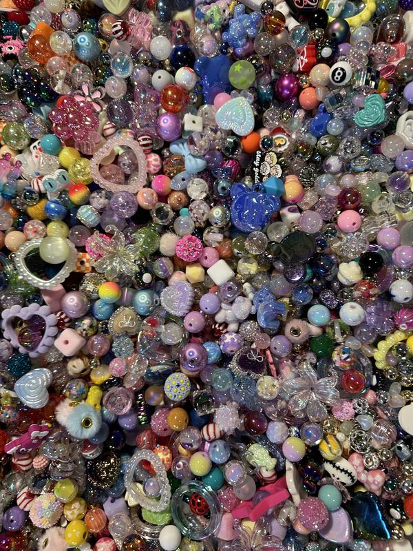 Assorted Random Bead Acrylic Mix Bags includes charms, flat baccks, pendants and beads for phone charms