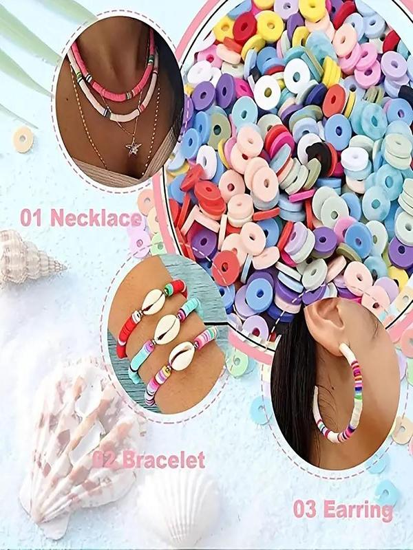 Random Color DIY Beaded Bracelet Kit, 1 Set Colorful Loose Beads for DIY Jewelry Making, Friendship Bracelet Kit, Christmas Gift