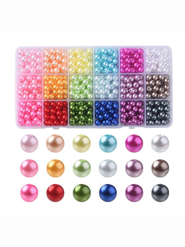 Mixed Color Round Beads, DIY Jewelry Making Supplies for Bracelet & Necklace, Fashion Accessories for Women & Girls