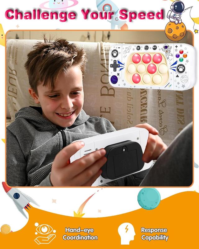 Fast Push Game Fidget Toys for Kids Adults, Push it Fidget Popper Games Quick Push Game Handheld Sensory Console Toys for Kids 6-12, Birthday Gifts for Boys, Girls, Teen (Astronaut)