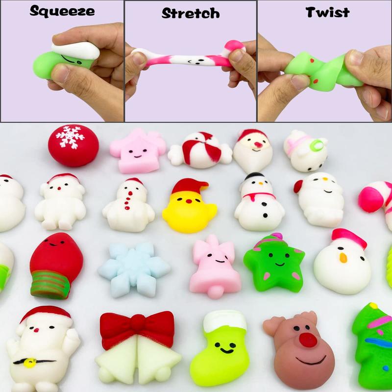 100 PCS Christmas Mochi Toys Squishies Christmas Toys for Kids Girls Boys Toddlers Christmas Party Favors Stocking Stuffers Gifts