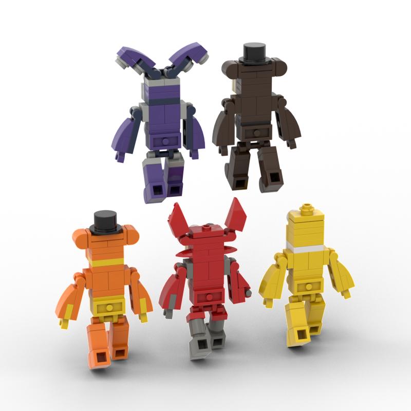 FNAF Five Nights Security Breach Building Block Toy 5 in 1, Fazbear Freddy Fighting Monster Action Figure DIY Model Toys,Suitable for 6+ Adults Boys Girls Halloween Gift