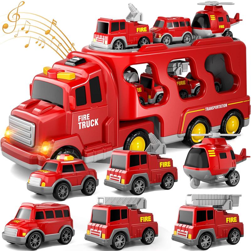 Engineering Vehicles, Police Vehicles, Fire Trucks, Green Military Vehicles, Blue City Cars, 5-in-1, 7-in-1, Various Specifications, Pull-back Cars, Toy Cars Christmas Birthday Gift