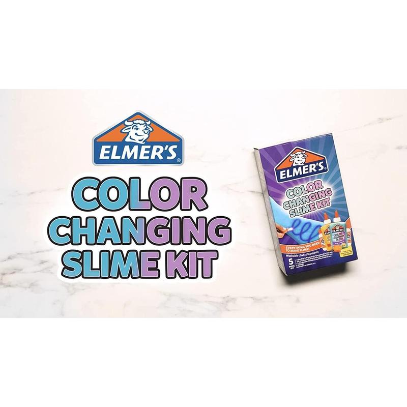 Elmer's Color Changing Slime Kit | Slime Supplies Include Elmer's Color Changing Glue, Elmer's Magical Liquid Slime Activator, UV Light, 5 Piece Kit, Blue Purple + Yellow Red