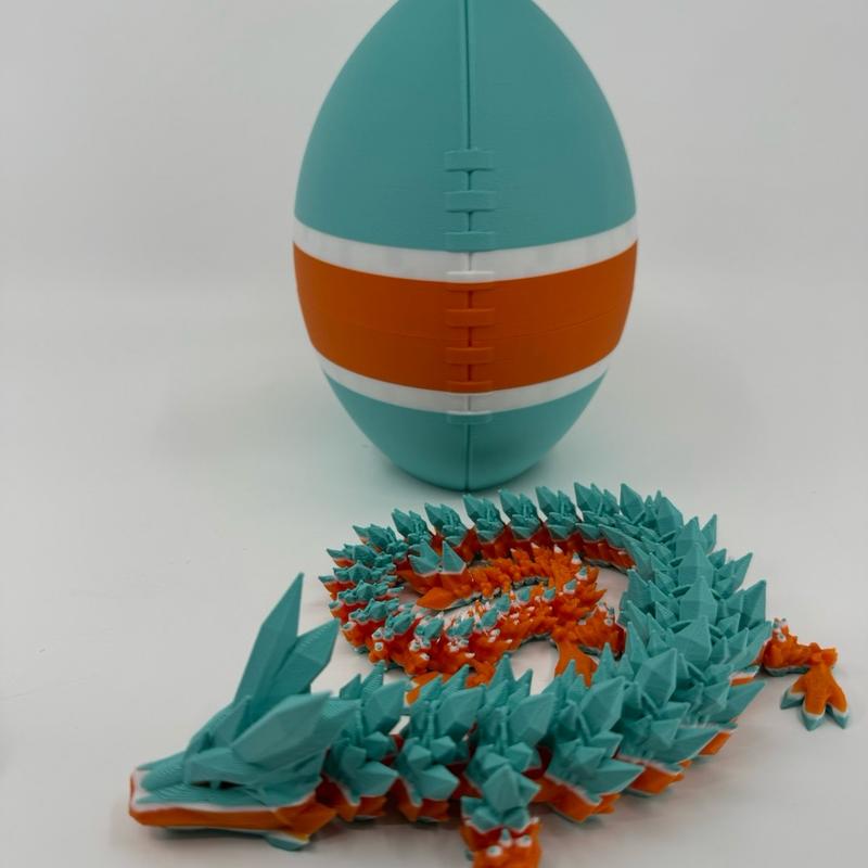 Football Egg and Dragon Combo 3D Printed Football Team Inspired animal statue creative animal