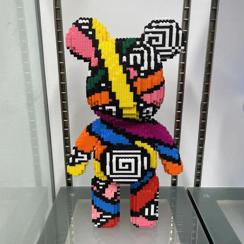 Colorful Mummy Medium Bear- Multi Color Compressed Link Small Building Block Series（5800pcs）