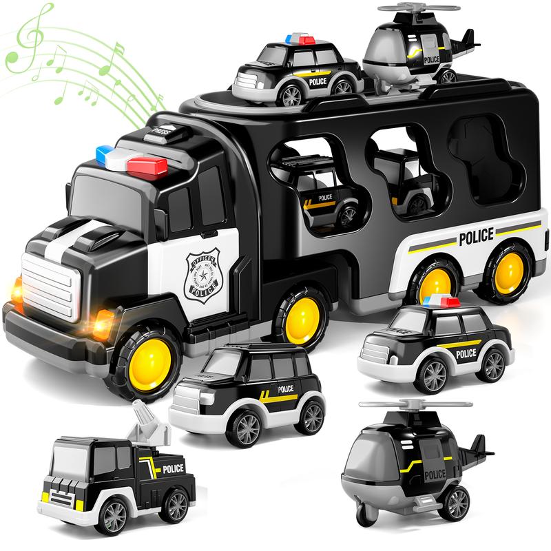 Engineering Vehicles, Police Vehicles, Fire Trucks, Green Military Vehicles, Blue City Cars, 5-in-1, 7-in-1, Various Specifications, Pull-back Cars, Toy Cars Christmas Birthday Gift