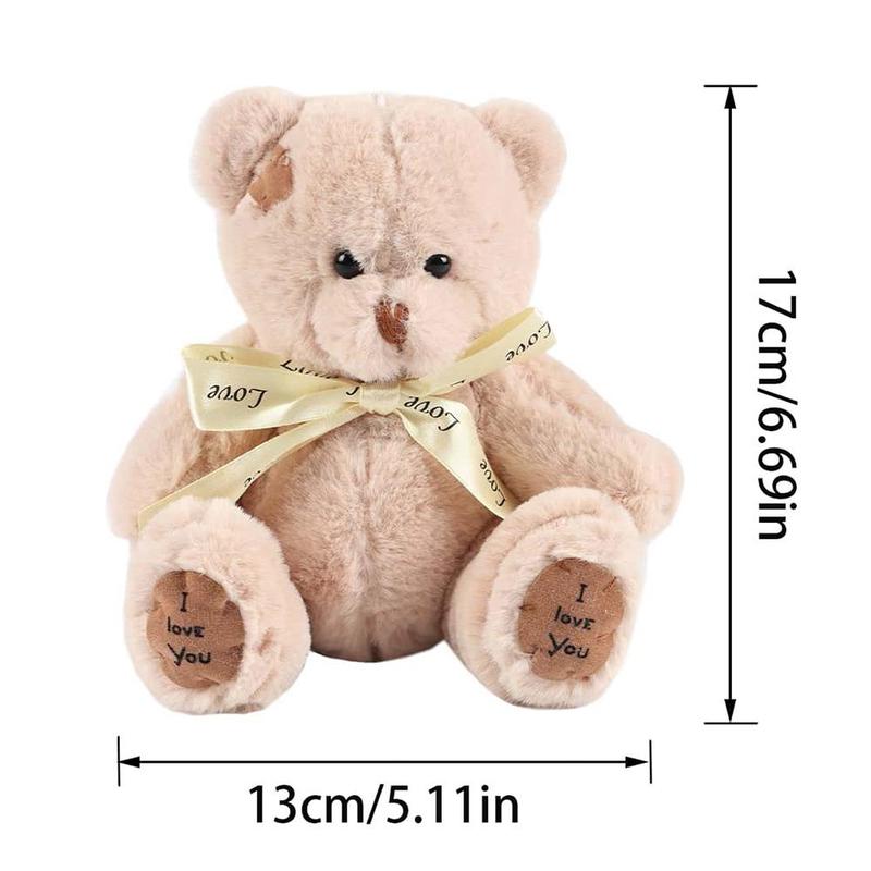 17cm 6.69in Teddy Bear Plush Toys Cute Bow Tie Bear Stuffed Animal Toys Available in Three Colours Gift For Christmas Birthday Mother's Day