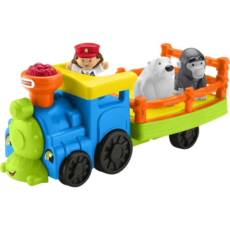 Fisher-Price Little People Toddler Toy Train Choo-Choo Zoo With Music Sounds And 3 Figures For Pretend Play Ages 1+ Years