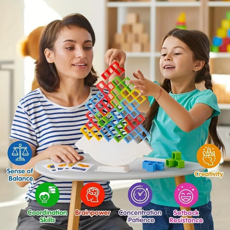 16 32 48pcs Fun Balance Stacking Building Blocks Board Game For Kids Adults Friends Team Dorm Family Night And Partie Christmas, Halloween Gift