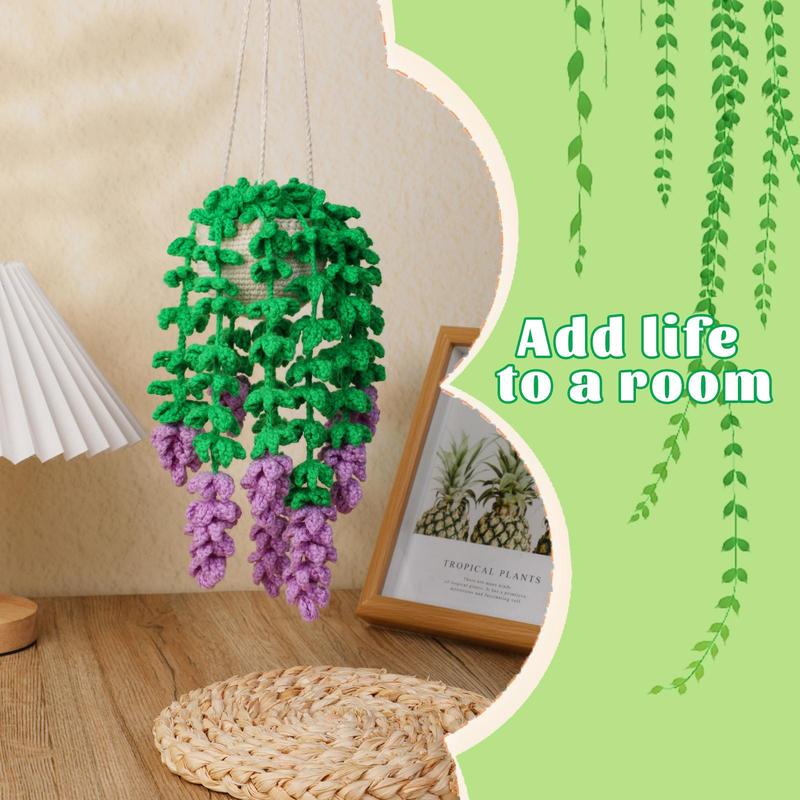 DIY Plant Hanging Craft Kit, 1 Set Funny Handmade Crochet Plant Hanging Craft Kit, Home Decoration Supplies for Indoor & Outdoor