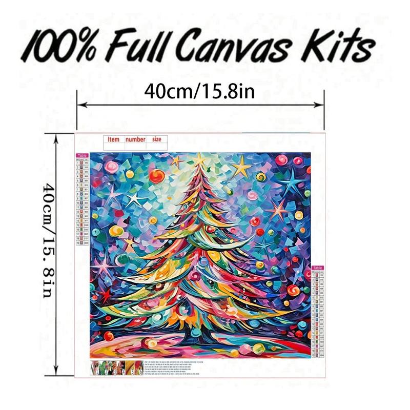 Colorful Christmas Tree Pattern DIY Diamond Arts Colorful Painting Kit without Frame, 1 Set DIY 5D Diamond Arts Colorful Painting, Wall Art Decor for Home