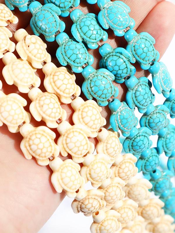 Turquoise Texture Turtle Beaded, Fashionable Beaded for Necklace, Bracelet Making, Trendy All-match & Exquisite Diy Jewelry for Birthday Gift