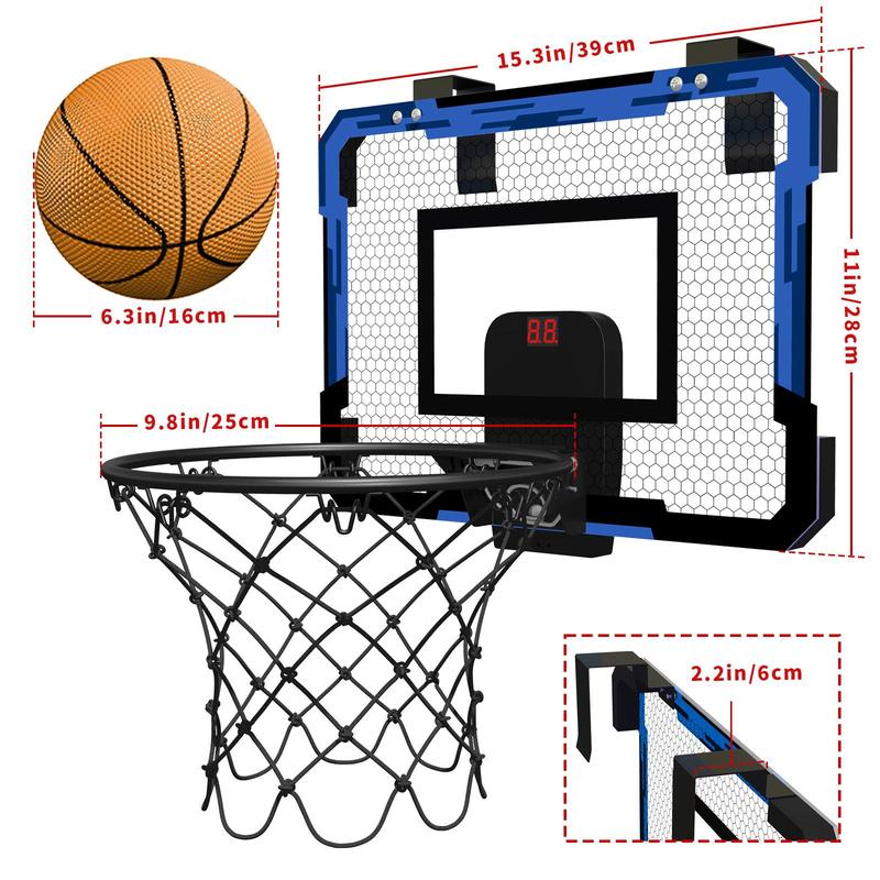 Mini Indoor Basketball Hoop, 1 Set Portable Basketball Hoop & 3 Balls & Pump, Parent-child Interactive Basketball Game Toy for Boys & Girls