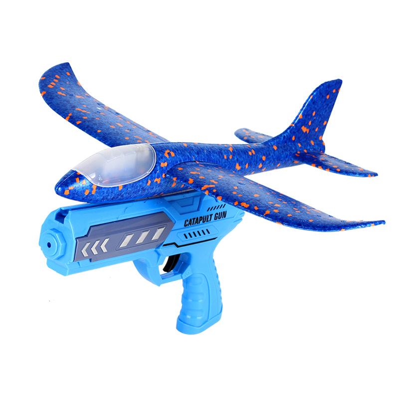 Airplane Shooter Toy, 1 Count Bubble Plane Launcher with 1 Count Random Color Aircraft, Outdoor Shooting Toy for Kids Boys and girls catapult airplane gun mode