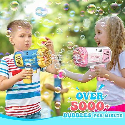 2 Pack Bubble Machine for Kids with Bubble Solution - Perfect Outdoor Toy Gift for 3-8 Year Old Boys & Girls, Ideal for Birthdays and Weddings