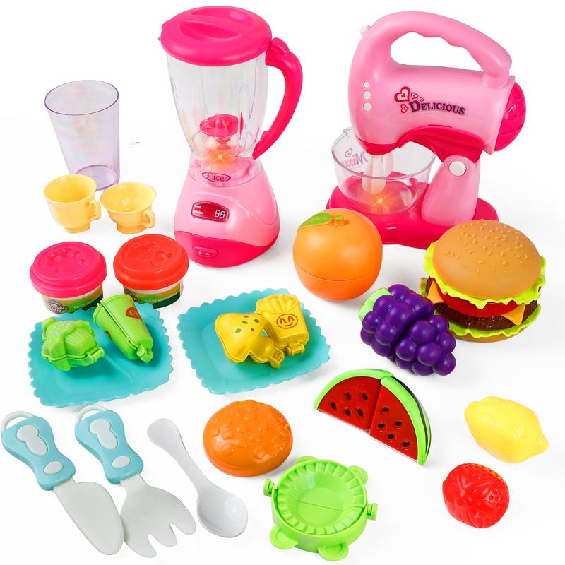 Children's Home Appliance Toy Set for Girls, Featuring Juicer, Vacuum Cleaner, Washing Machine, Sewing Machine, Iron, Refrigerator, Oven, and Mixer