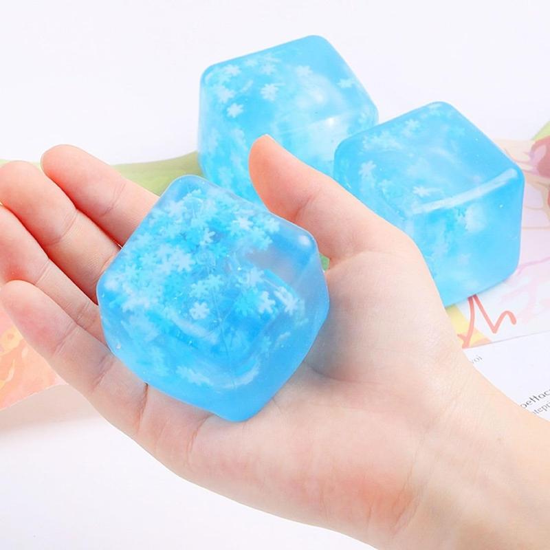 Ice Cube Squishy Toys, Squishy Fidget Toys, Cube Block Stress Balls for Adults Stress Relief