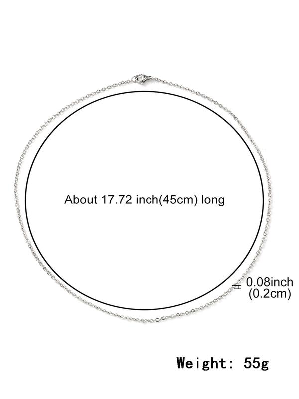 20pcs Stainless Steel Minimalist Necklace, Cable Chains with Lobster Clasps for Diy Jewelry Making, Trendy All-match & Exquisite Diy Jewelry