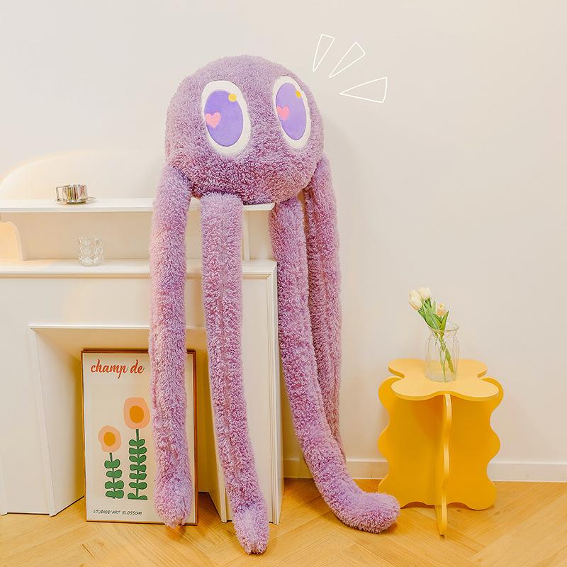 cute long-legged octopus doll pillow, stuffed animal comfort doll, plush toy cartoon decoration, birthday gift & holiday gift