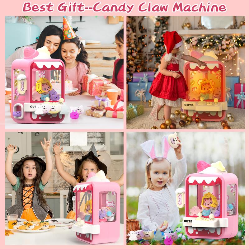 Mini Claw Machine, Candy Dispenser Vending Machine Toys,Games Trendy Cool Stuff with Unicorn Toy, Arcade Games Machines Family Day Birthday Gifts