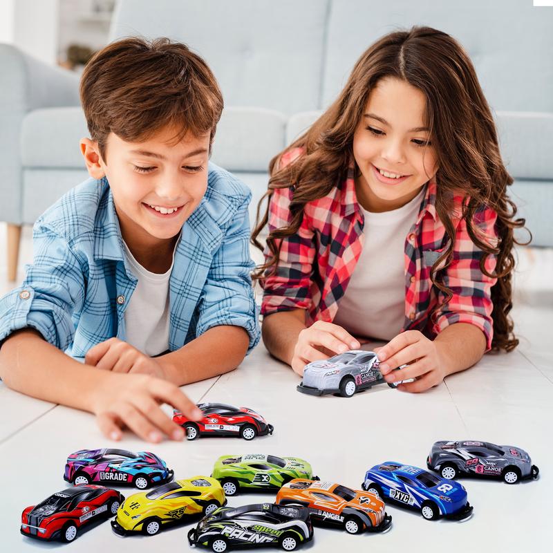 Set of 8 Toy Cars in 1:64 Scale, Collision-Flip Design, Pull Back Vehicles for All Ages, Perfect Gift for All ages and Collectors