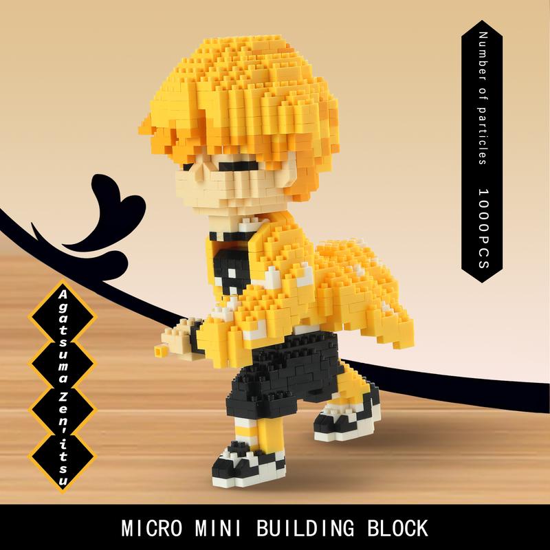 HI-REEKE Demon Anime Figure Slayer Tanjiro Rengoku Inosuke Micro Mini Building Block Toy building  blocks