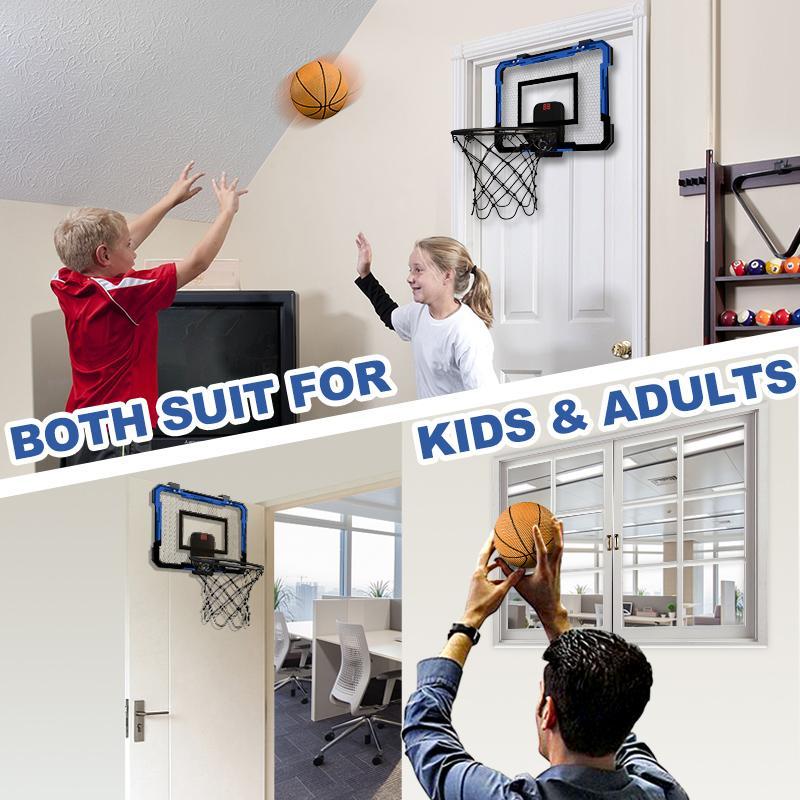 Mini Indoor Basketball Hoop, 1 Set Portable Basketball Hoop & 3 Balls & Pump, Parent-child Interactive Basketball Game Toy for Boys & Girls