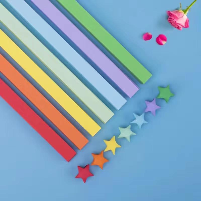 Star Origami Paper Star Paper Strip Sided Origami Stars Paper Lucky Star Decoration Paper Strips DIY Hand Art Crafts (Star Gradient (540 sheets))