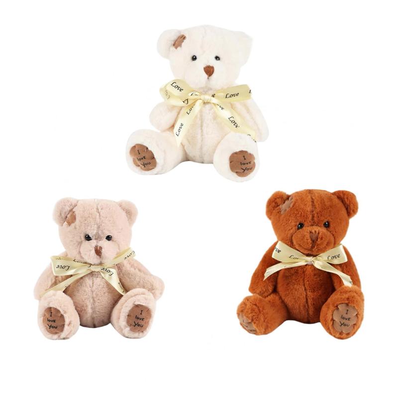 17cm 6.69in Teddy Bear Plush Toys Cute Bow Tie Bear Stuffed Animal Toys Available in Three Colours Gift For Christmas Birthday Mother's Day