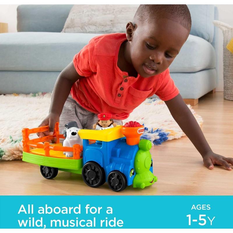 Fisher-Price Little People Toddler Toy Train Choo-Choo Zoo With Music Sounds And 3 Figures For Pretend Play Ages 1+ Years